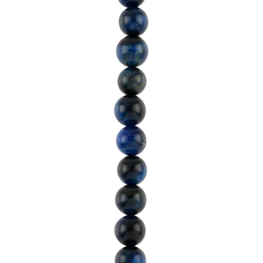 12 Packs: 22 ct. (264 total) Dark Blue Tiger Eye Round Beads, 8mm by Bead Landing™
